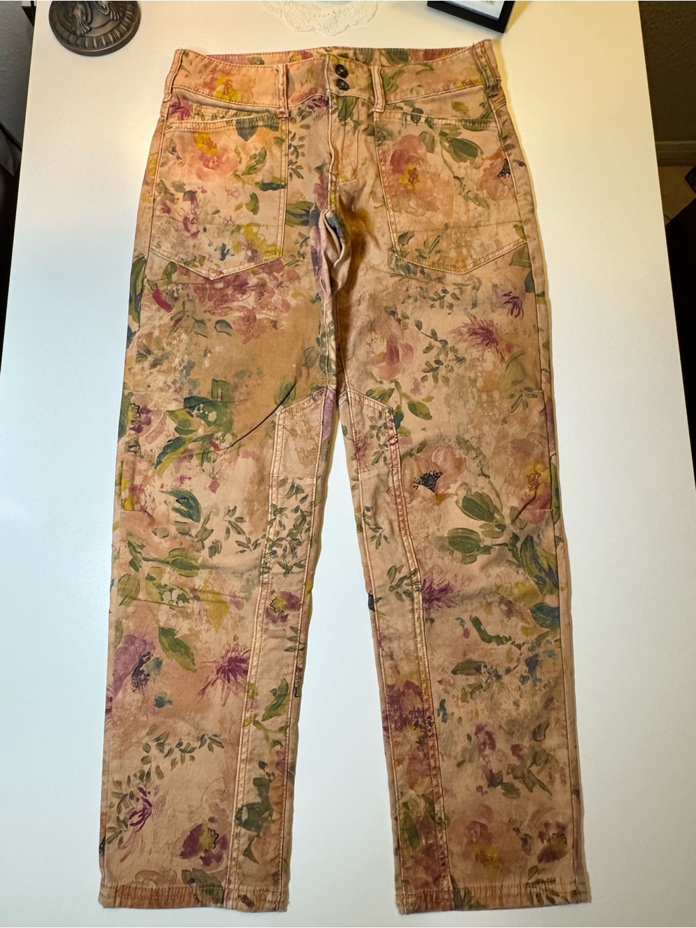 Pilcro Anthropologie The Wanderer Floral Button-Fly Pants Jeans size 27 - Picture 4 of 13
